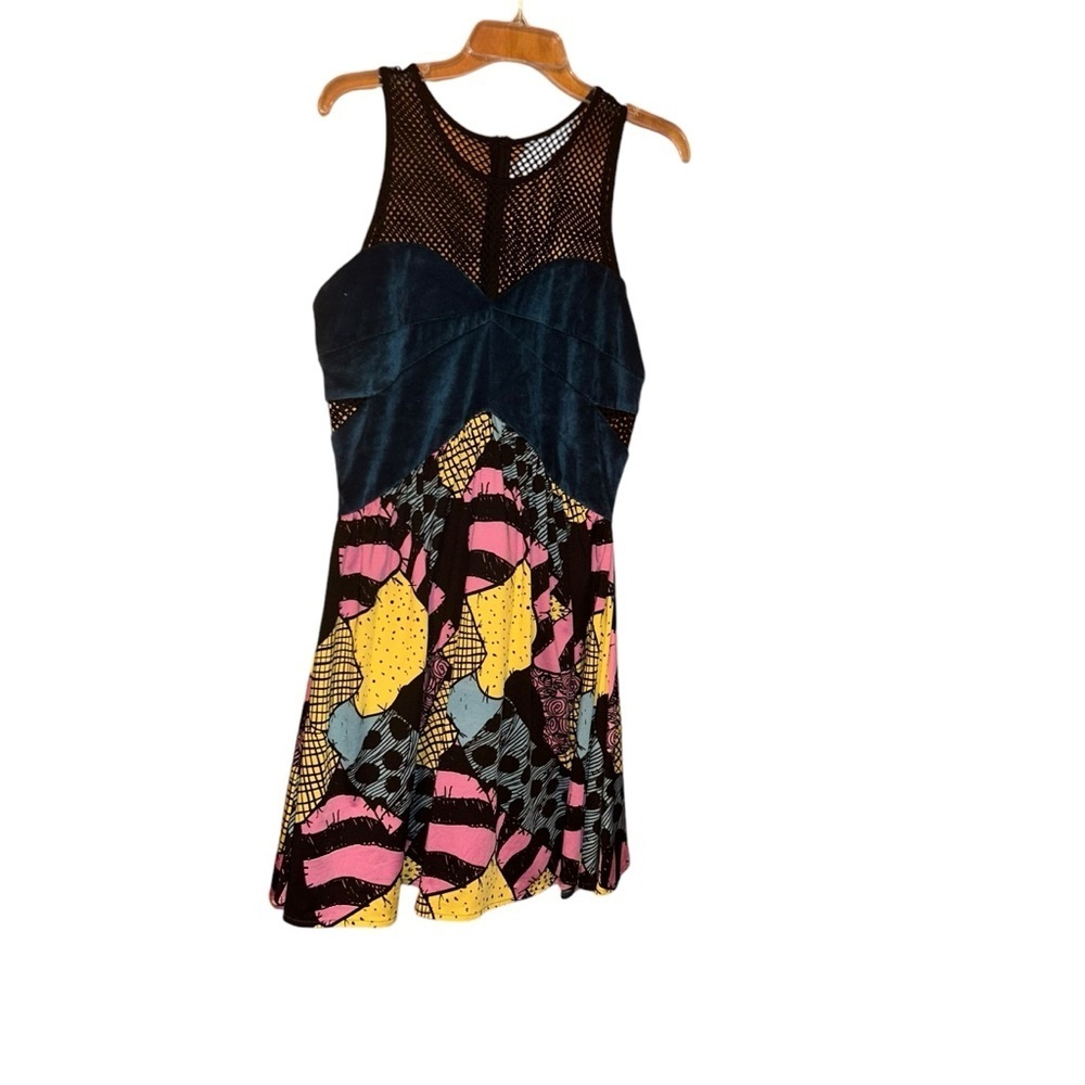 Nightmare Before Christmas Sally Fishnet Velvet Cut-Out Mini Dress Size XL